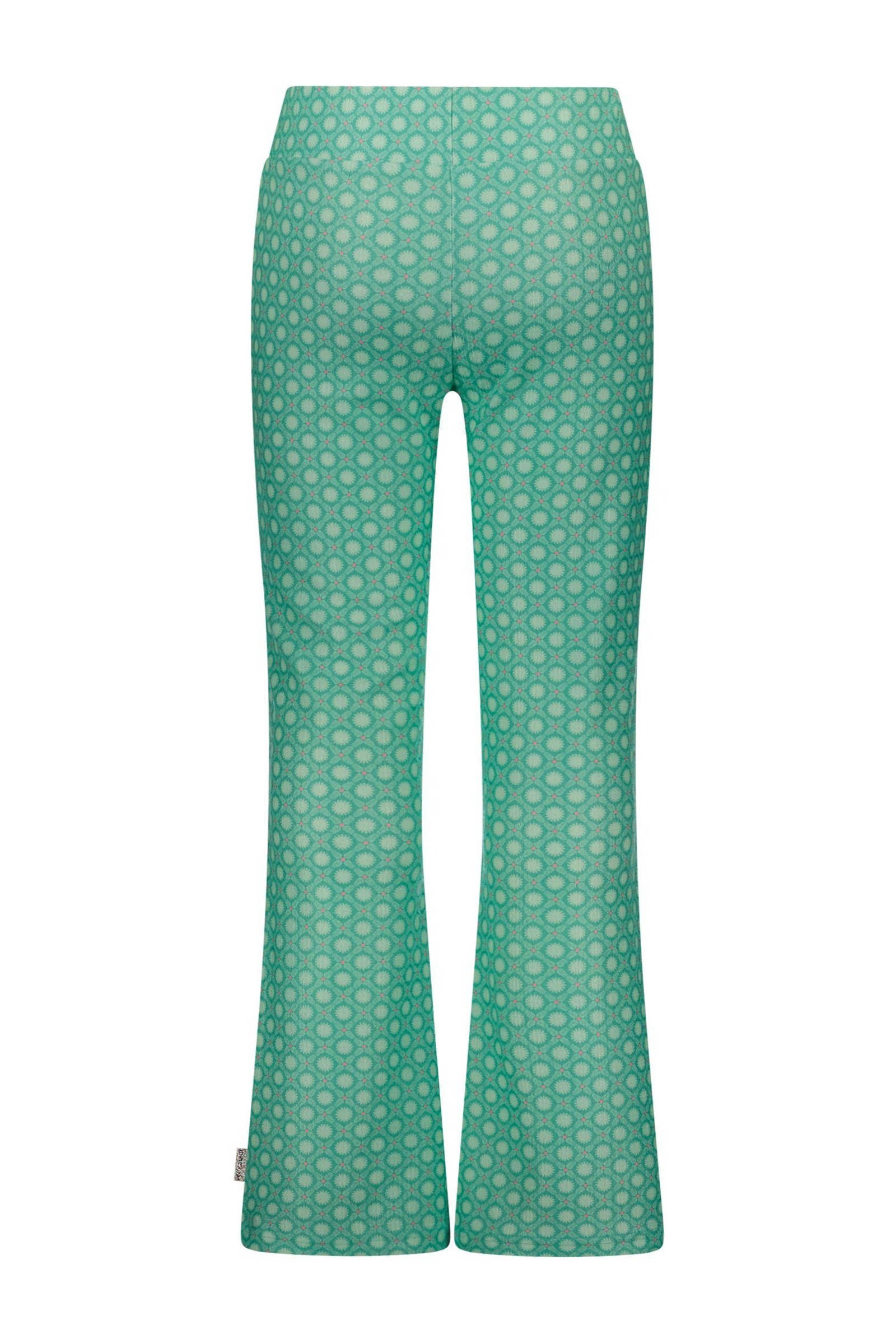 B.Nosy flared broek met all over print mintgroen