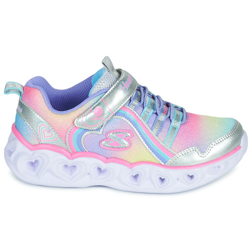 Skechers - HEART LIGHTS RAINBOW LUX Plata / Rosa
