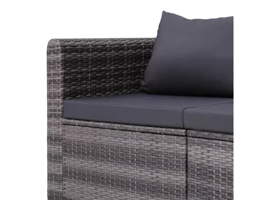 Canapés d'angle de jardin 2 pcs Gris Résine tressée