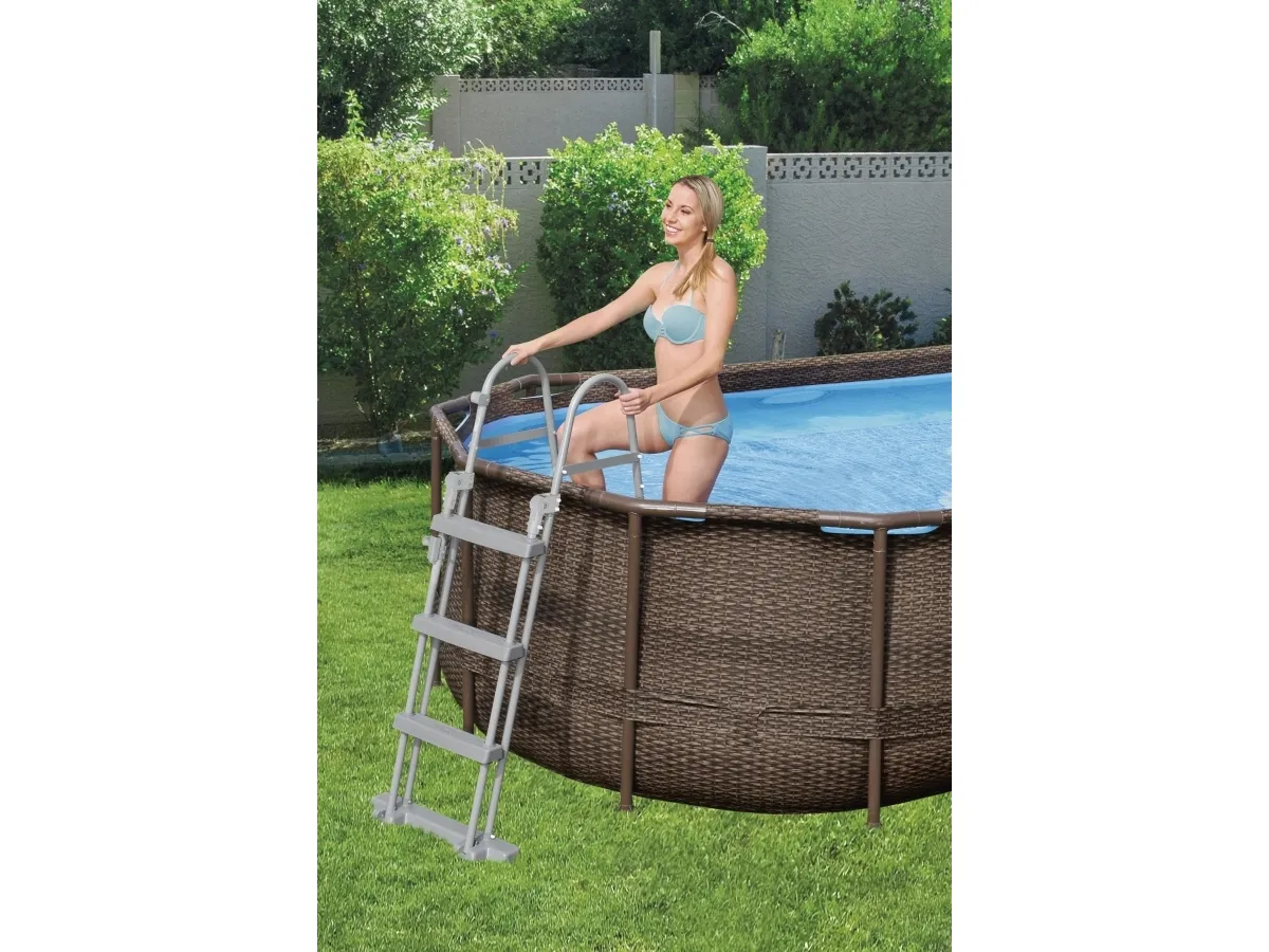 Bestway Power Steel 56946, 10949 L, Indrammet pool, Voksen & barn, Stige, Brun, 64,7 kg