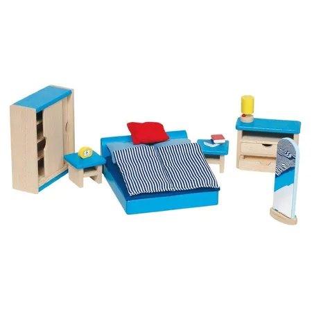 goki Puppenhausmöbel Schlafzimmer aus Holz