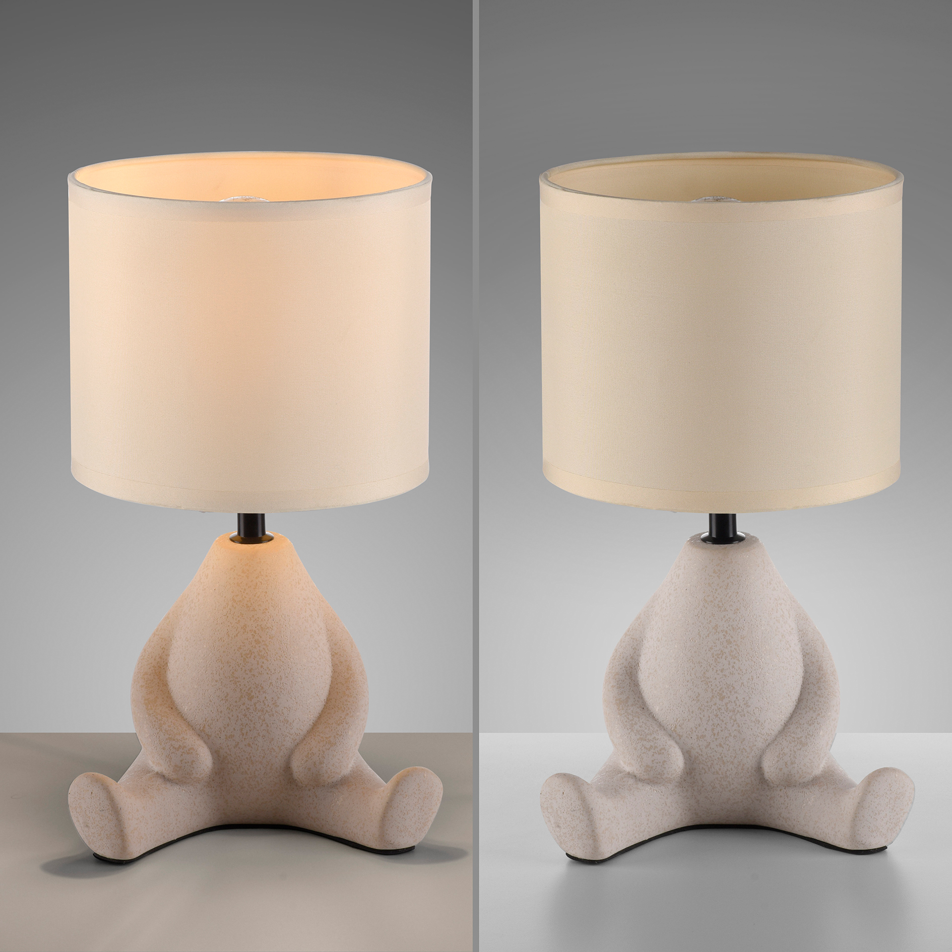 Tischleuchte - beige - Keramik - 32 cm hoch