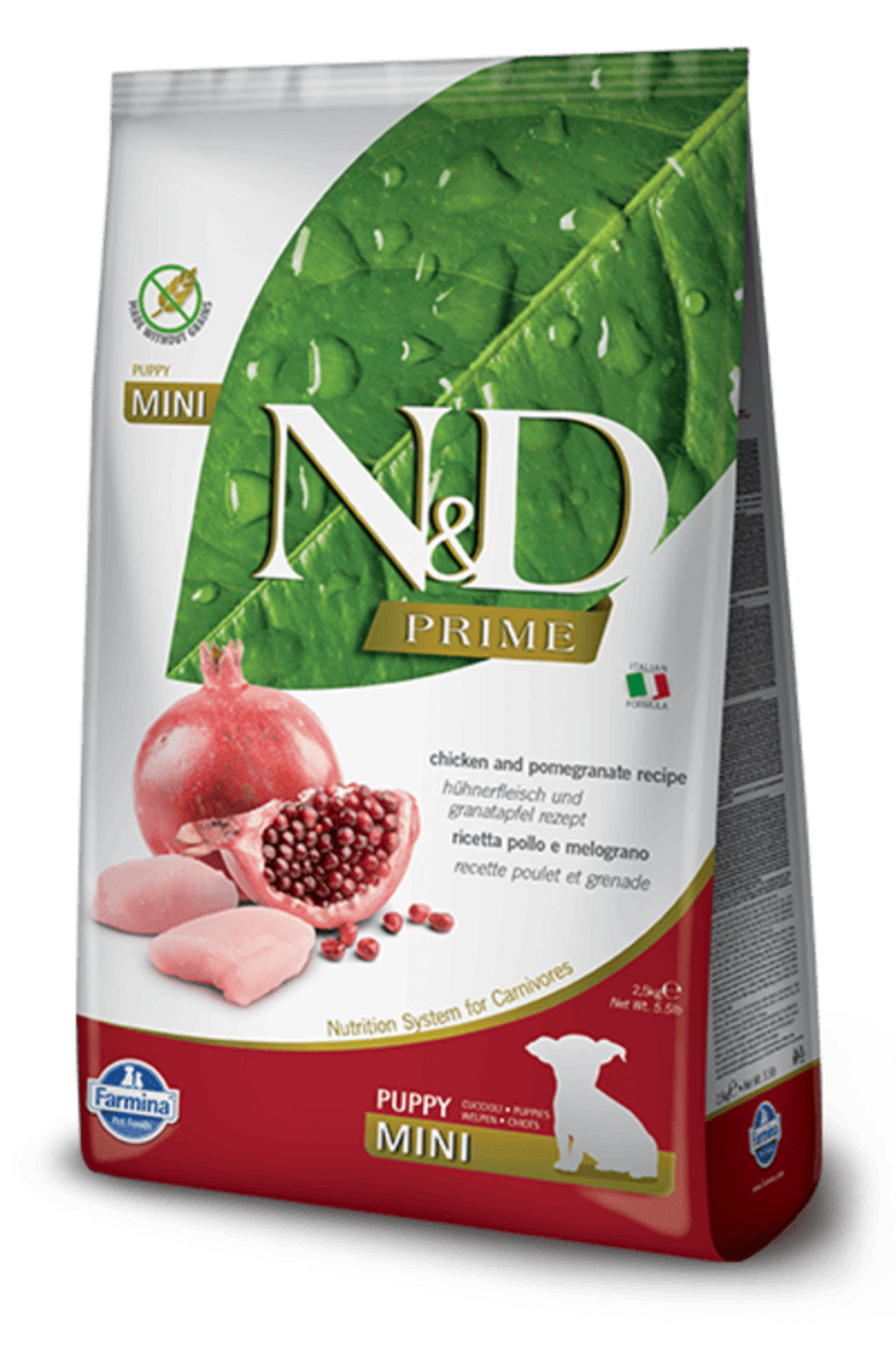 Croquettes n&d prime poulet & grenade chiot mini 2,5kg