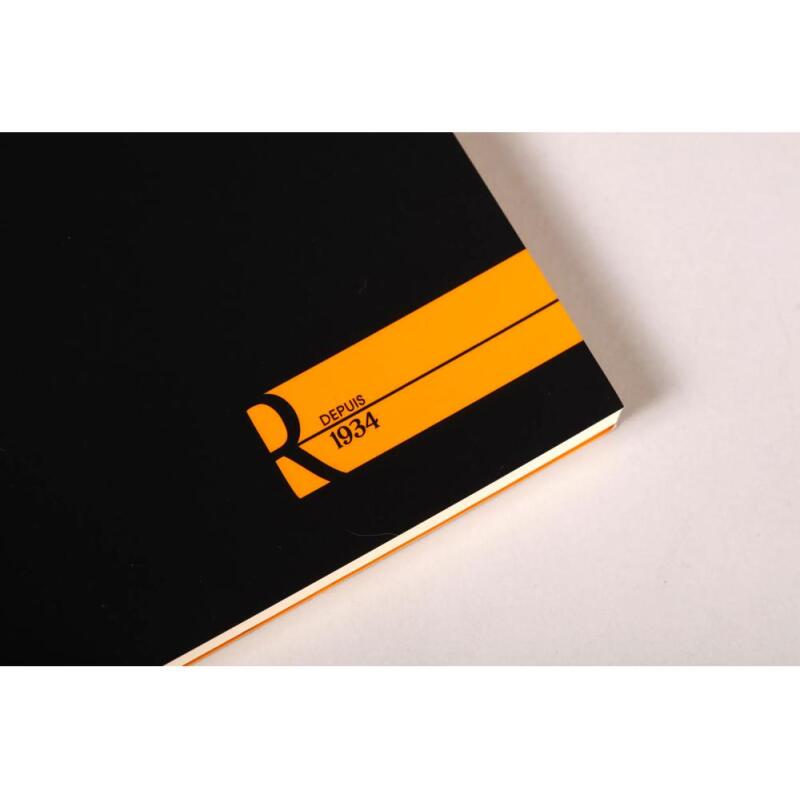 Bloc agrafé Rhodia le R N°11 7,2x10,5 cm 70 feuillets ligné 90g - Noir