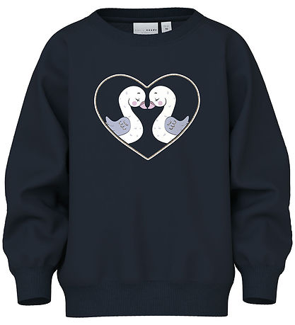 Name It Sweatshirt - NmfVenus - Dark Sapphire/Heart Schwäne