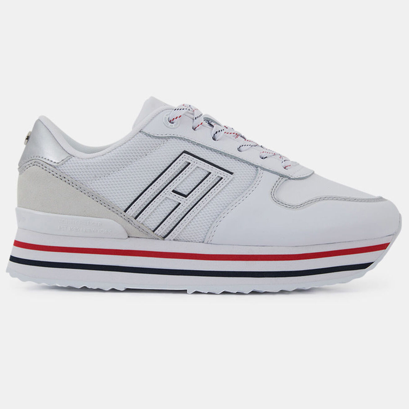 Tommy Hilfiger Baskets Flatform blanc/argenté