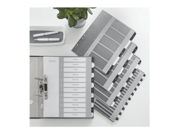 Leitz WOW Extra Wide - Inndeler - 20 deler - fortrykt: 1-20 - for A4 (210 x 297 mm) - svart, hvit