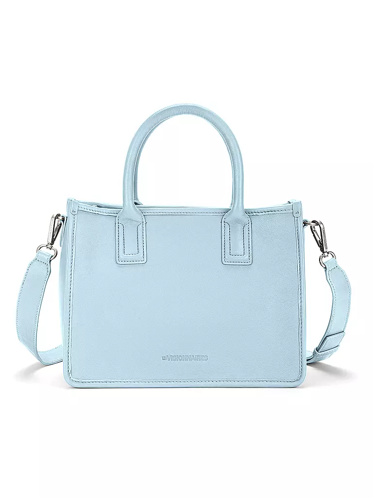LES VISIONNAIRES Ledertasche - Tote Bag LENA SILKY Medium  hellblau
