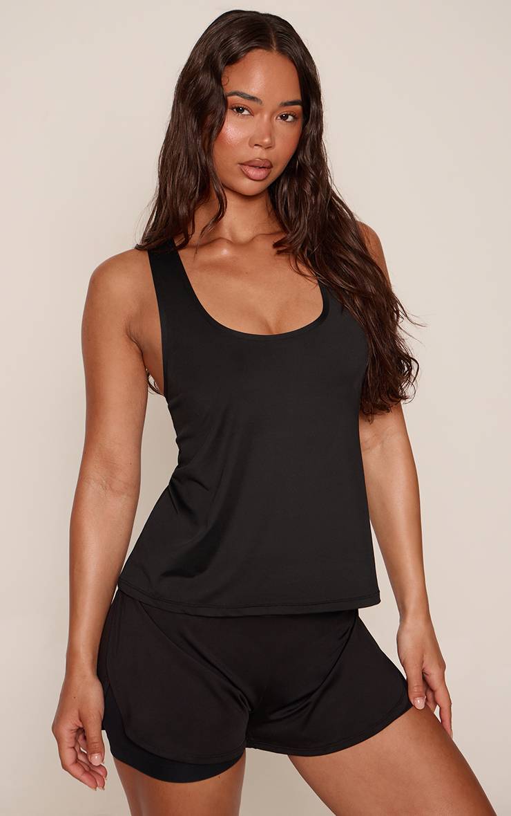 Noir Short De Sport Léger Respirant À Effet Fluide