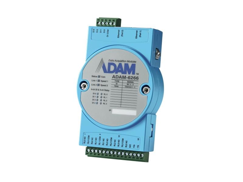 Advantech Smart I/O Modul ADAM-6266-B 4-CH Relay Output Modbus TCP Module mit 4-CH DI, verkettbar