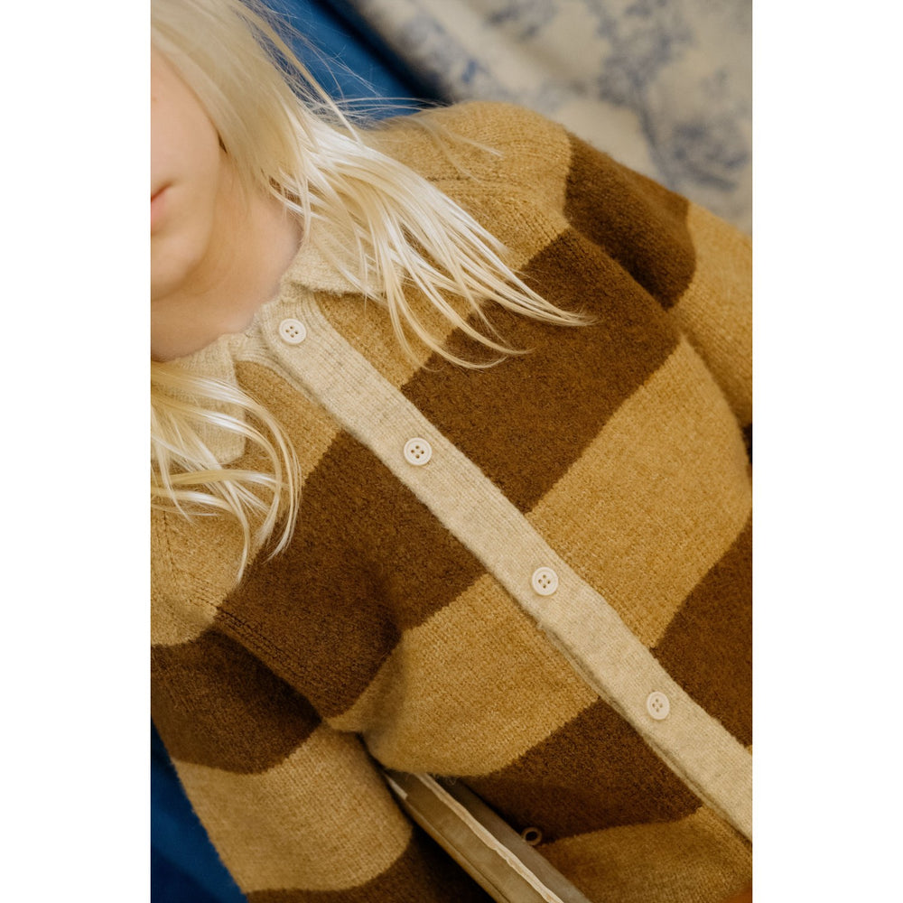 Køb TinyCottons Dark Brown / Light Brown Stripes Cardigan
