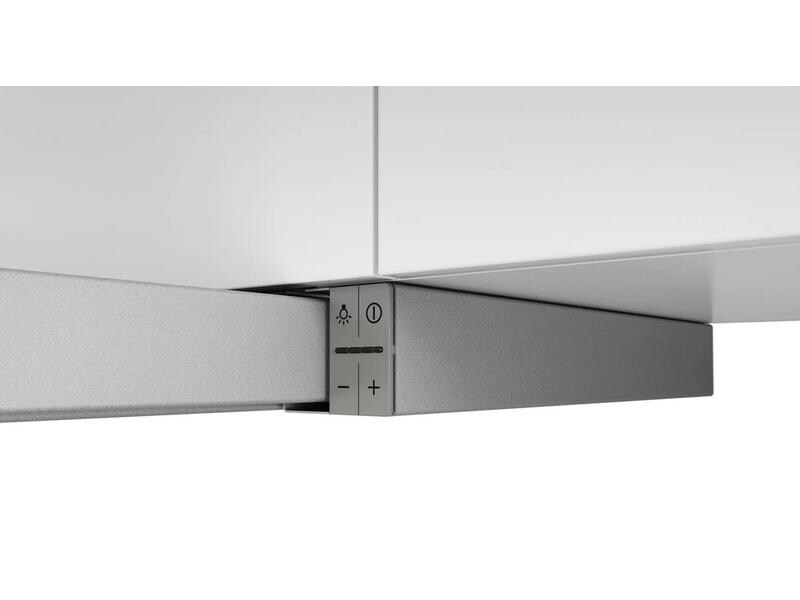 Bosch Flachschirmhaube DFS067A51C 4 Stufen Teleskop-Dunstabzugshaube für den Einbau in einen 60 cm breiten Oberschrank