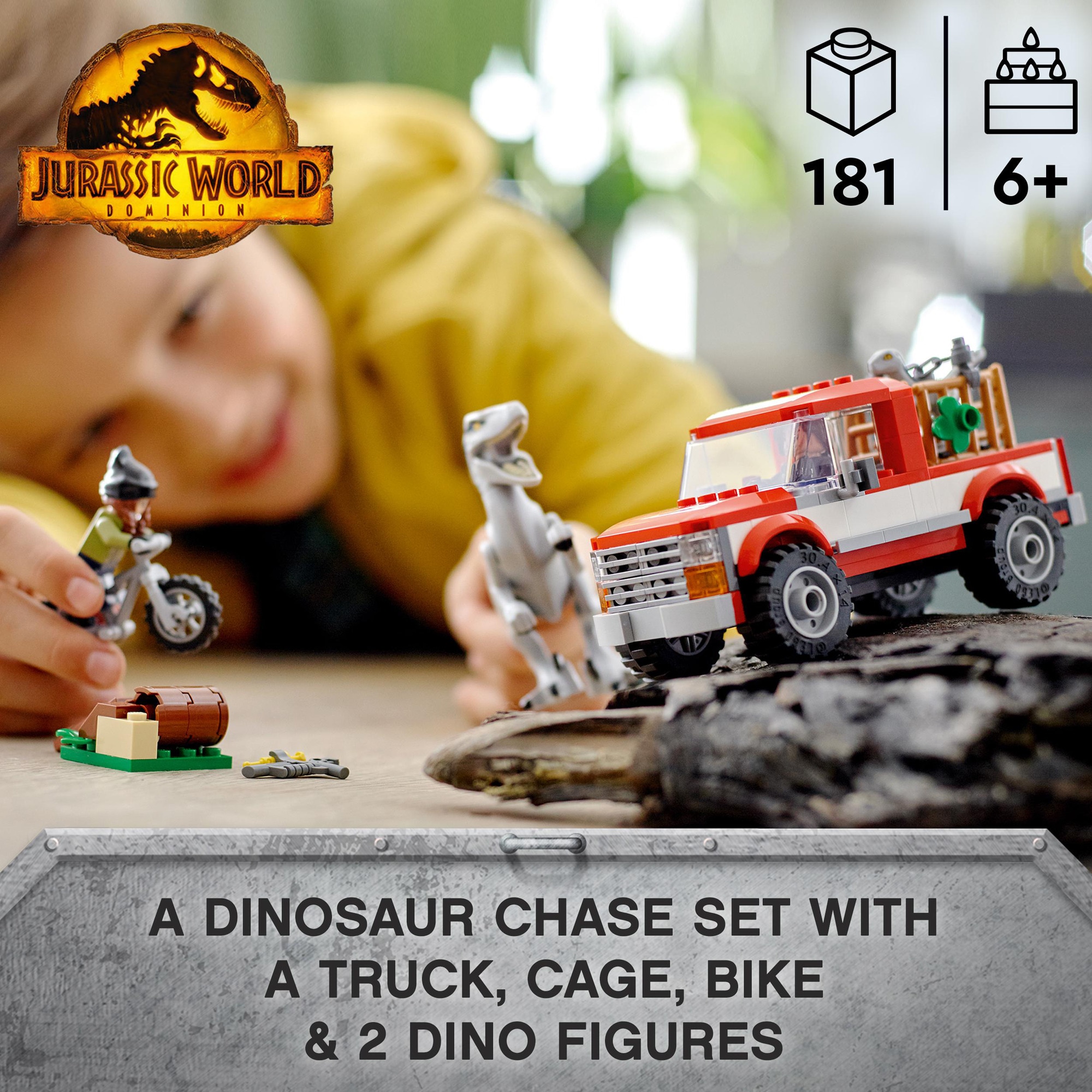 LEGO Konstruktionsspielzeug Jurassic World Blue & Beta in der Velociraptor-Falle