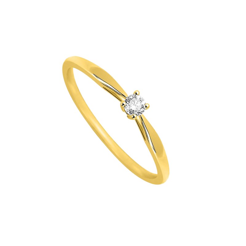 Bague Femme - Or 18 Carats - Diamant 0,08 Carats