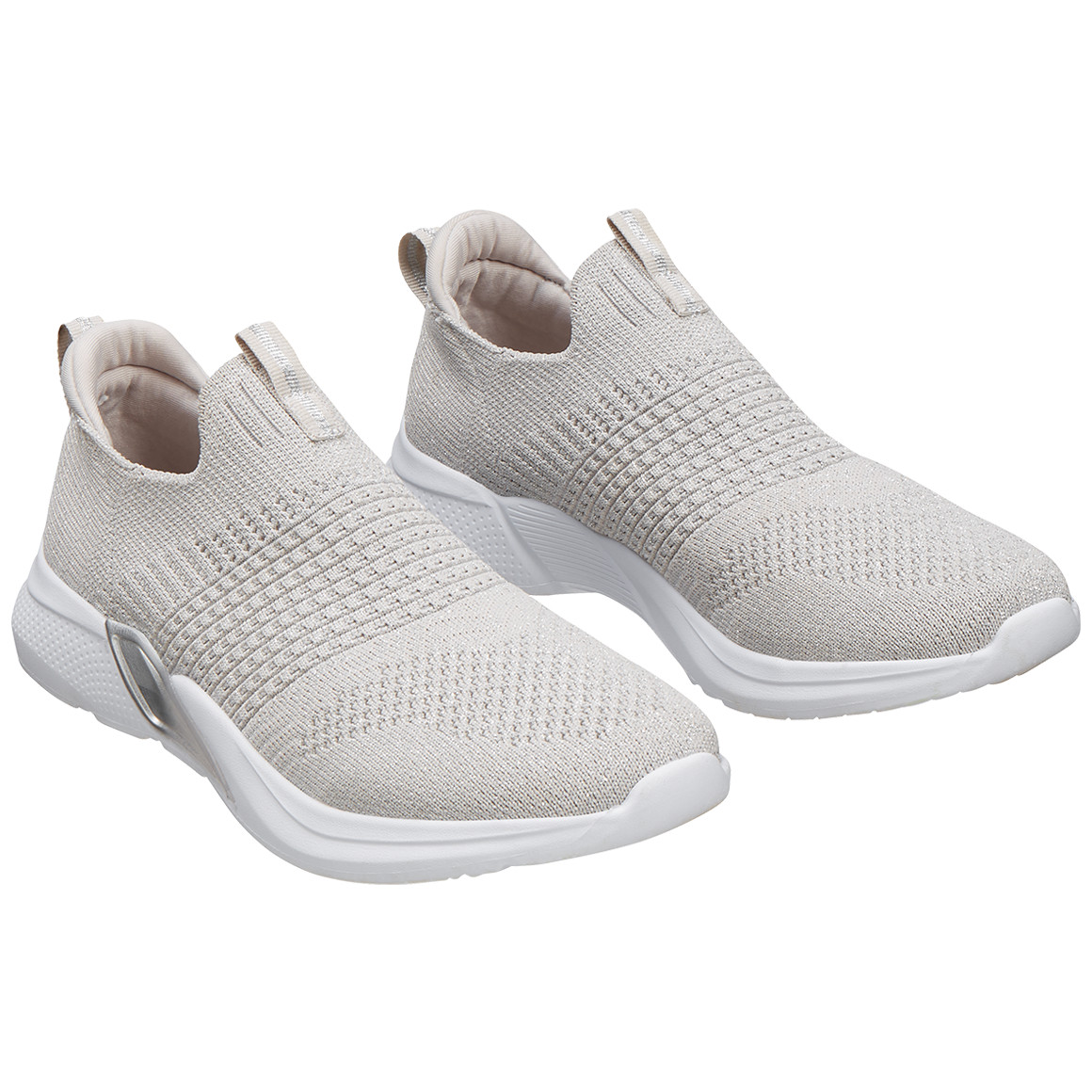 Gina Benotti Damen Sneaker mit Effektgarn hellgrau