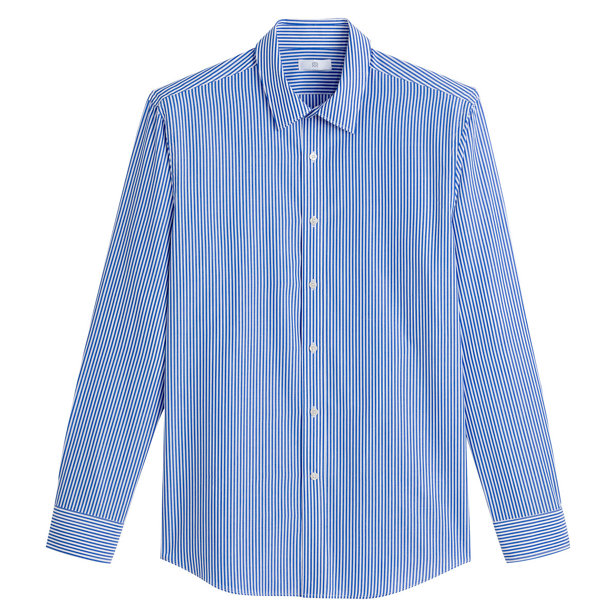 COLEÇÕES LA REDOUTE<br>Camisa de algodão ajustada com listras e gola clássica, Signature