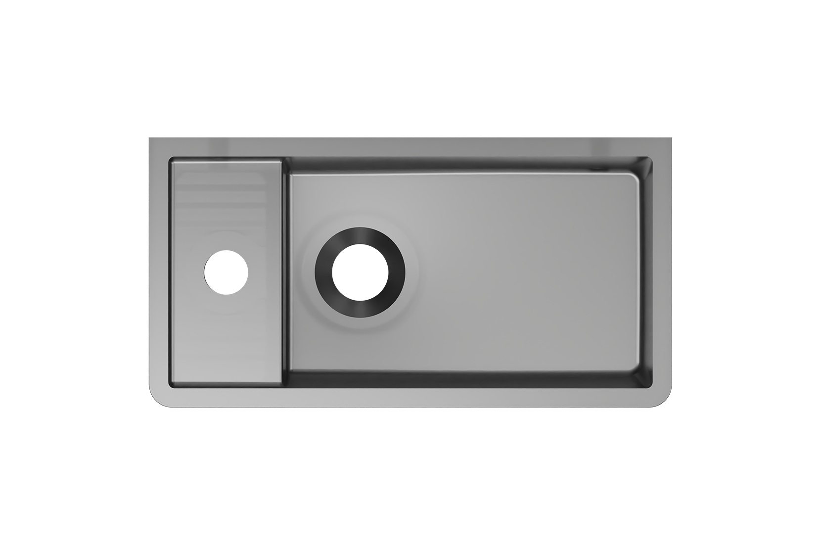 Riho Frosted fontein solid surface met kraangat links frosted smoke