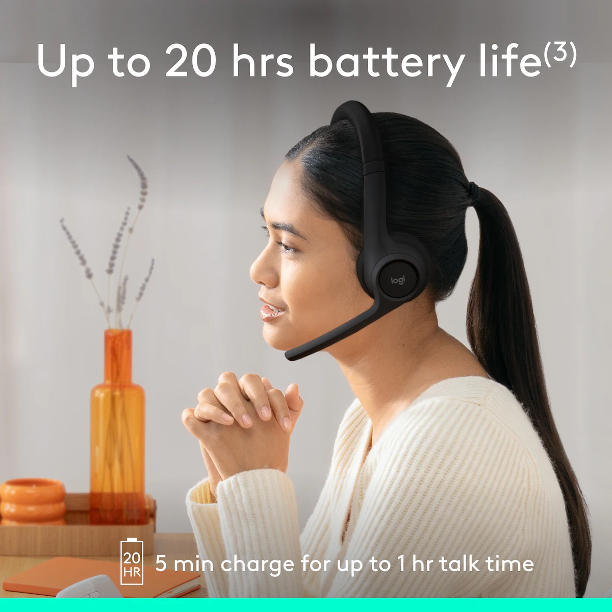 Logitech Zone 300 trådløst headset (grafitt)