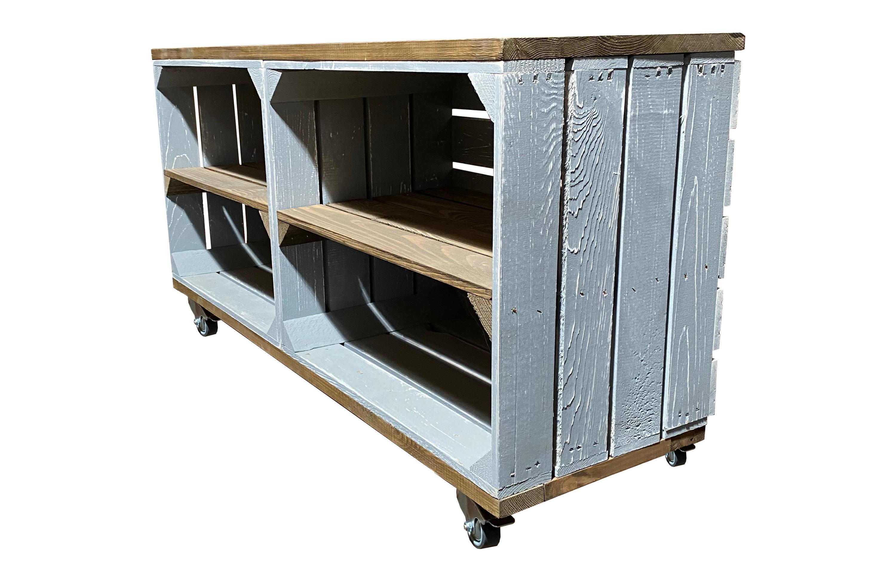 Regal auf Rollen Vintage, Grau / Braun, 100 x 50 cm<br>Vintage Regal auf Rollen