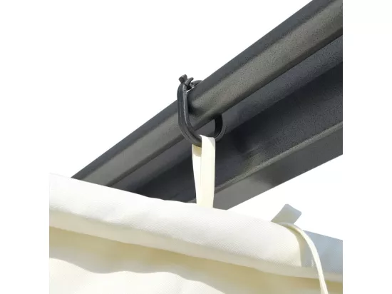 Pergola avec toit rétractable Blanc crème 3 x 3 m Acier