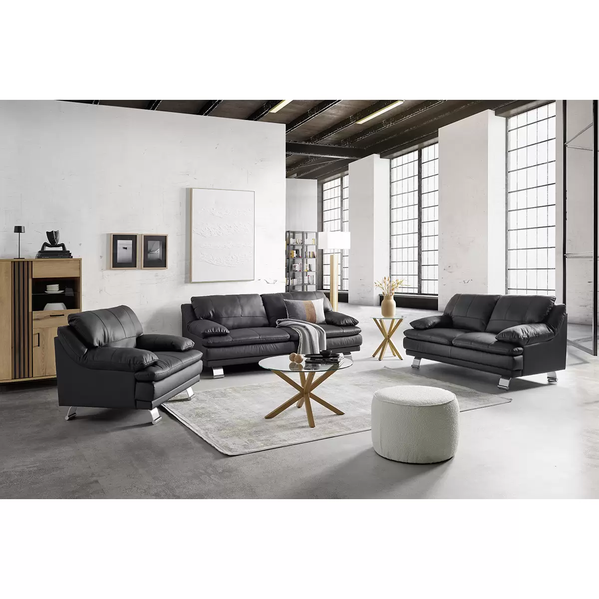 2er Sofa Salerno Schwarz
