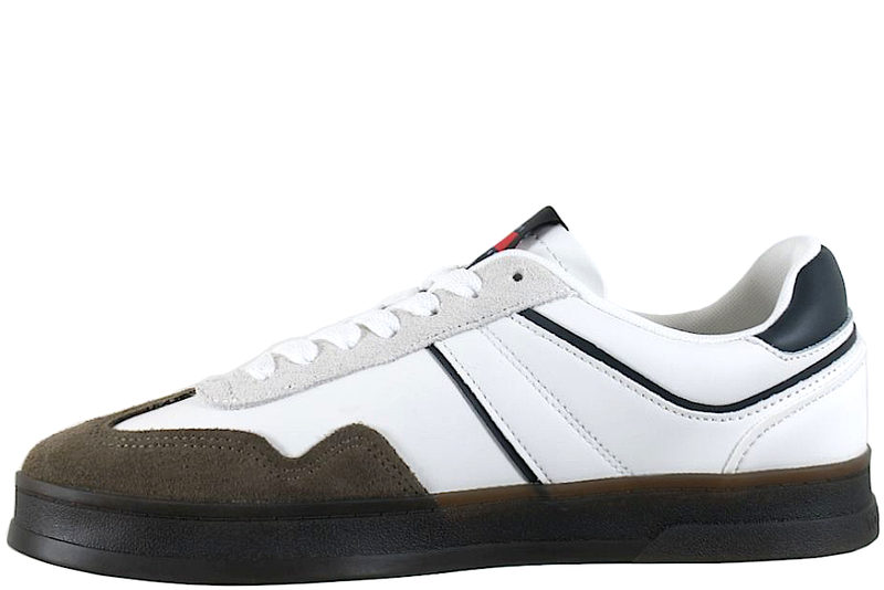 TOMMY HILFIGER SNEAKERS I HVIDT GLAT SKIND