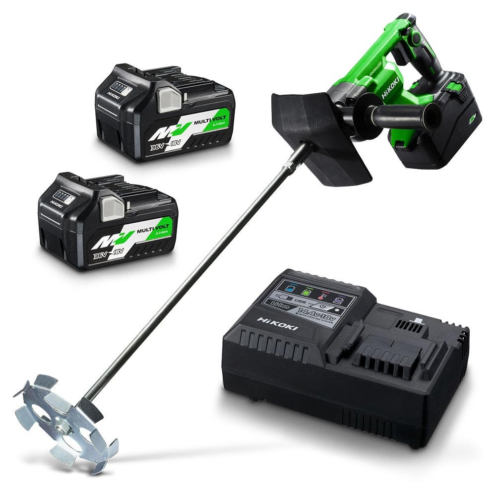 HiKOKI 36V 2 x 5.0Ah/2.5Ah Paddle Mixer Kit UM36DA(HRZ)