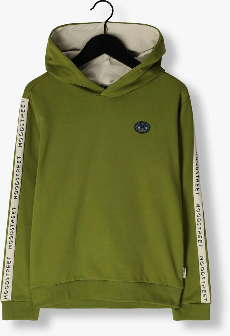 MOODSTREET groene moodstreet sweater sleeve stripe sweater