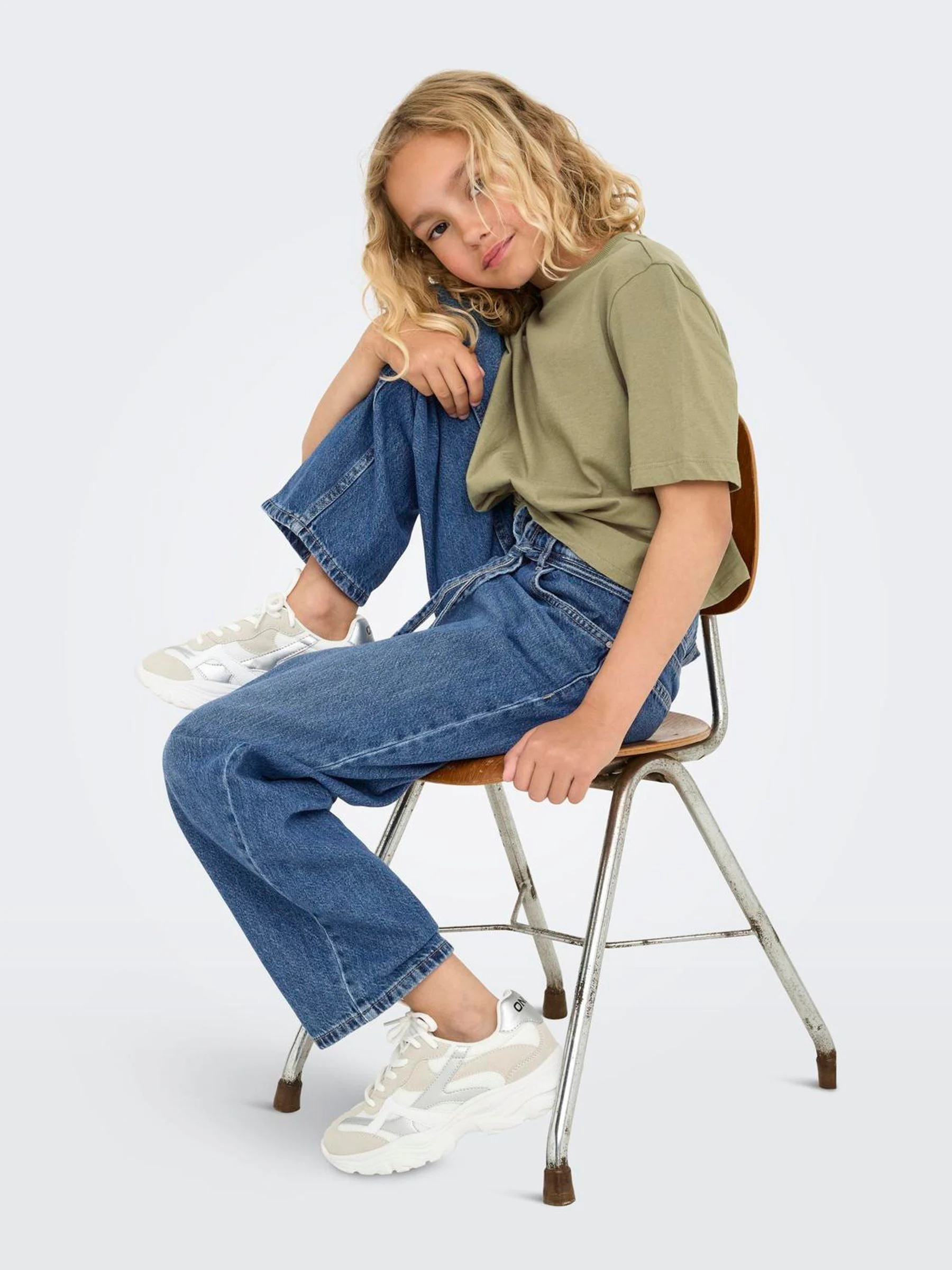 Only KIDS blauwe jeans met rechte pijpen