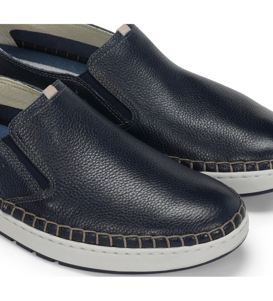 Mocassins Fluchos Lester em couro azul-marinho