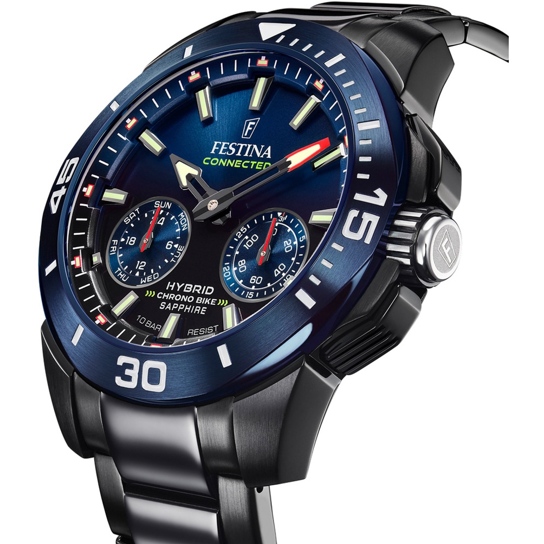Festina Chrono Bike Connected Hybrid-Smartwatch Schwarz / Blau