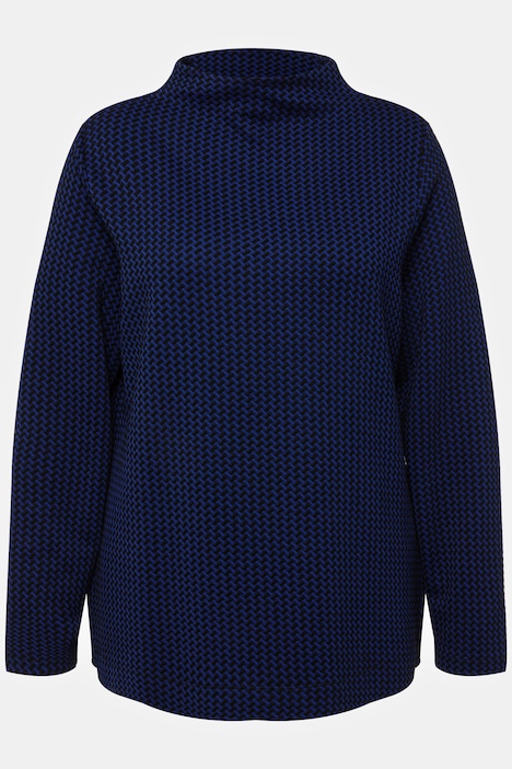 Sweatshirt, Struktur, Stehkragen, Langarm
