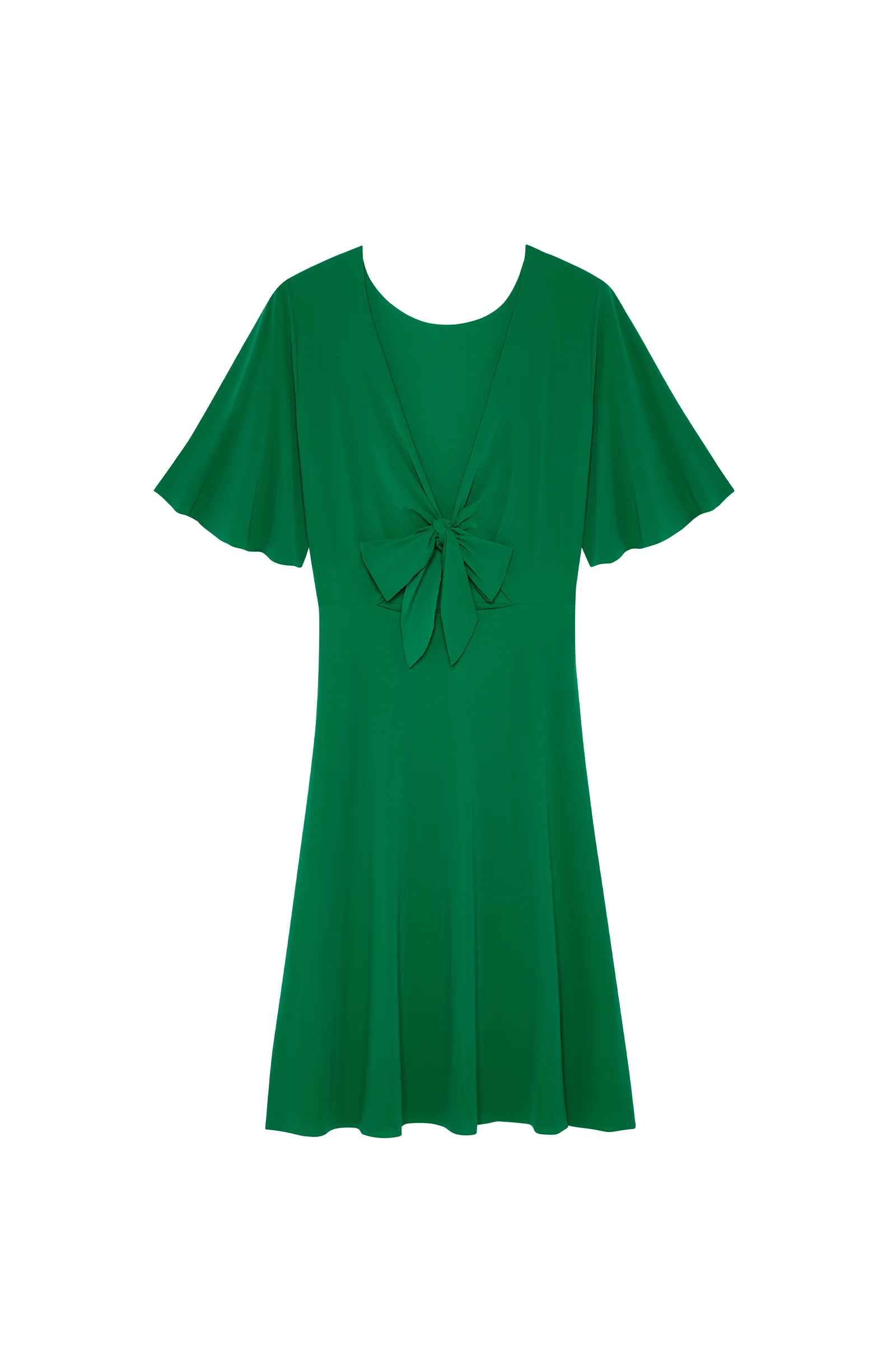 natt Robe courte en voile extensible manches papillons jade Jade