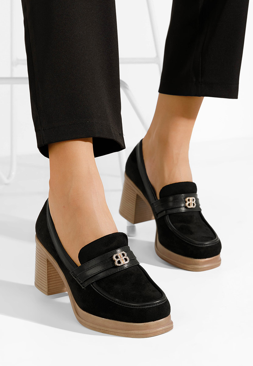 Mocassins à talon noirs Jonsia