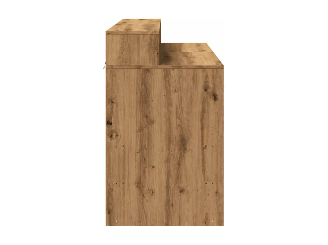 Bureau avec lumières LED chêne artisanal bois d'ingénierie
