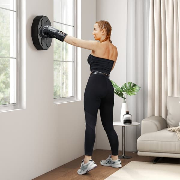 Musikkboksemaskin, elektronisk Bluetooth-boksemaskin med musikk, LED, veggmontert smartboksingmål for voksne, hjemmetrening