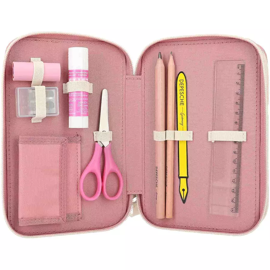 Depesche Federtasche COSY mit Applikation TOPModel 8 x 13 x 20 cm altrosa