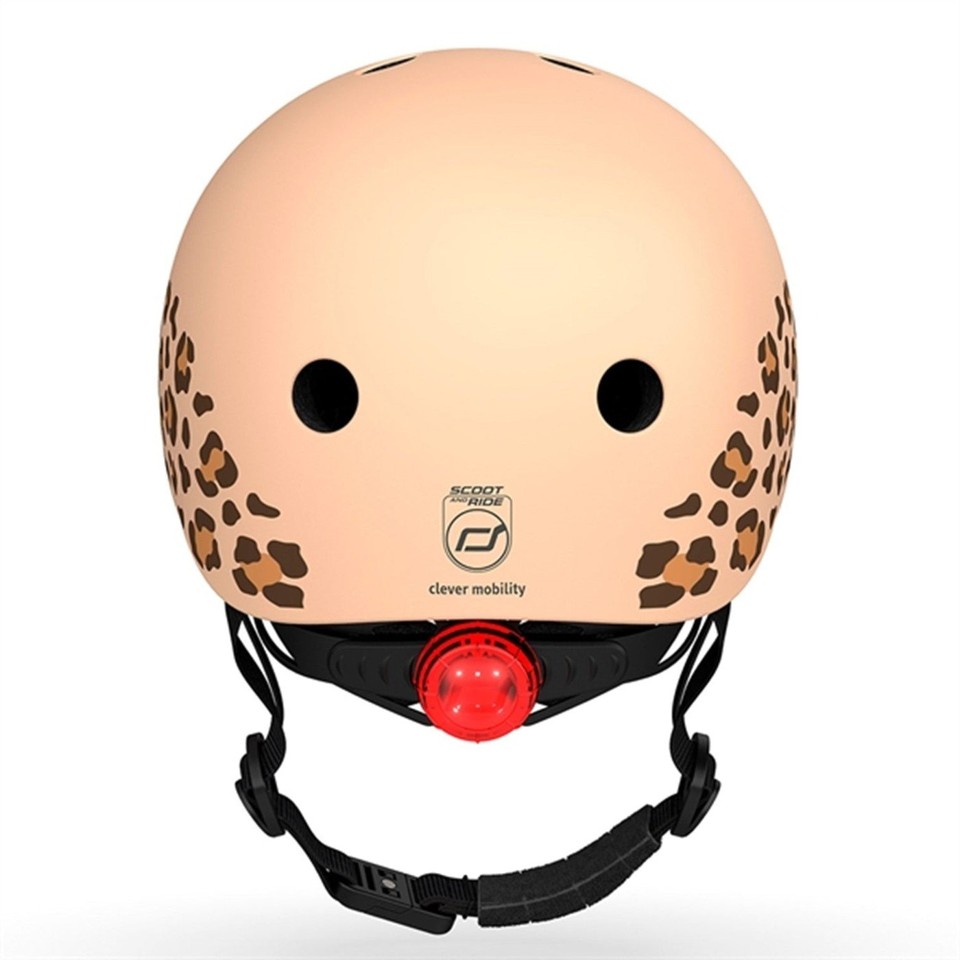 Scoot & Ride - Highwaykick 1 Lifestyle + Cykelhjelm - Leopard (Bundle)