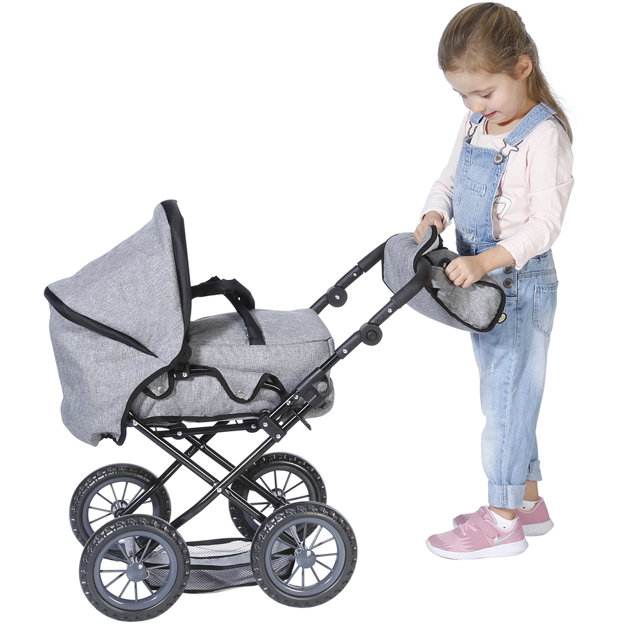 knorr toys® Puppenwagen Ruby - stone black grau