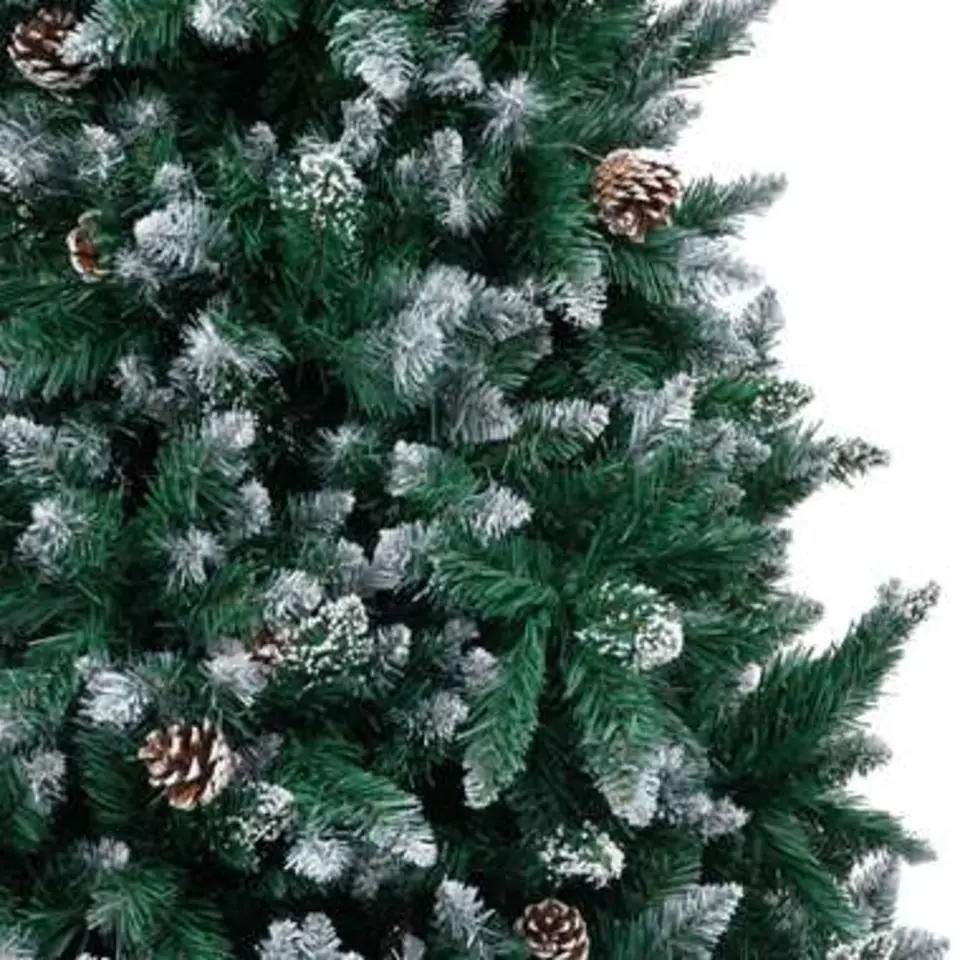 vidaXL Kunstkerstboom met dennenappels en witte sneeuw 240 cm