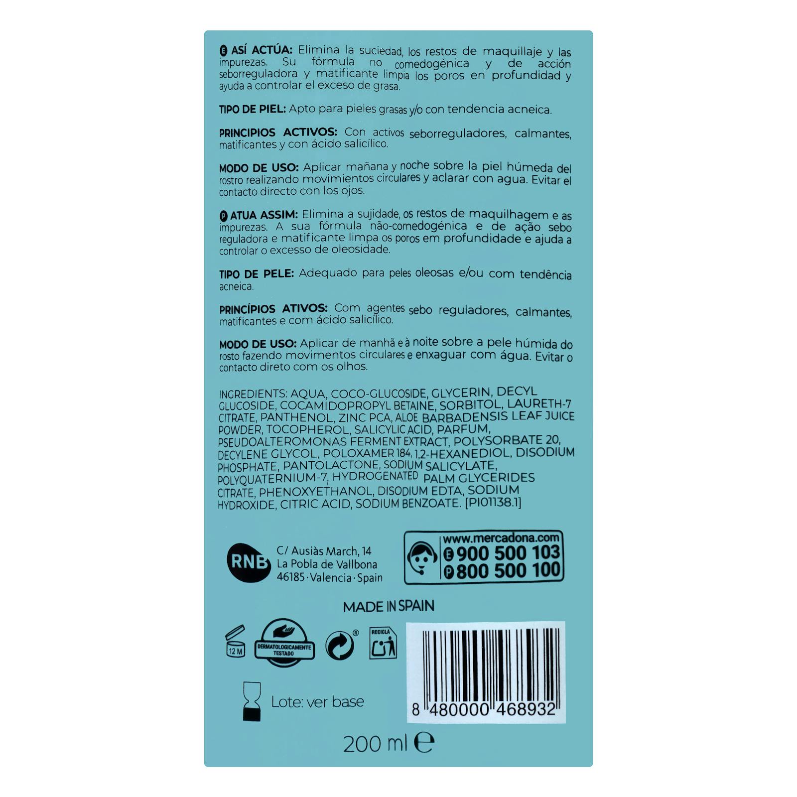 Mousse nettoyante purifiante sans huile Deliplus