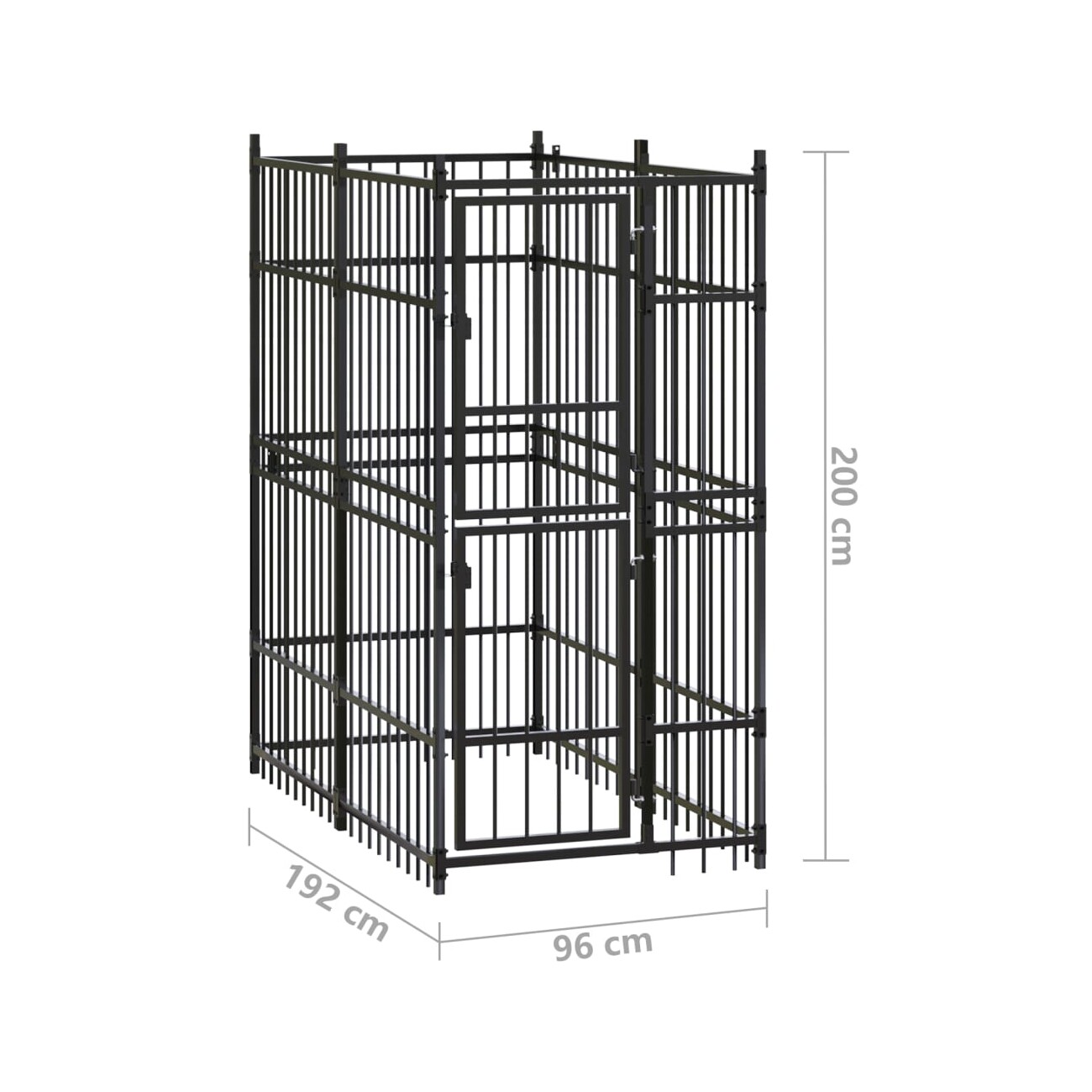 VidaXL Hundezwinger Box Stahl 96 cm, 1,92 m, 2 m