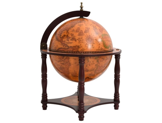 VIDAXL - Support à vin bar forme globe marron bois d'eucalyptus massi...