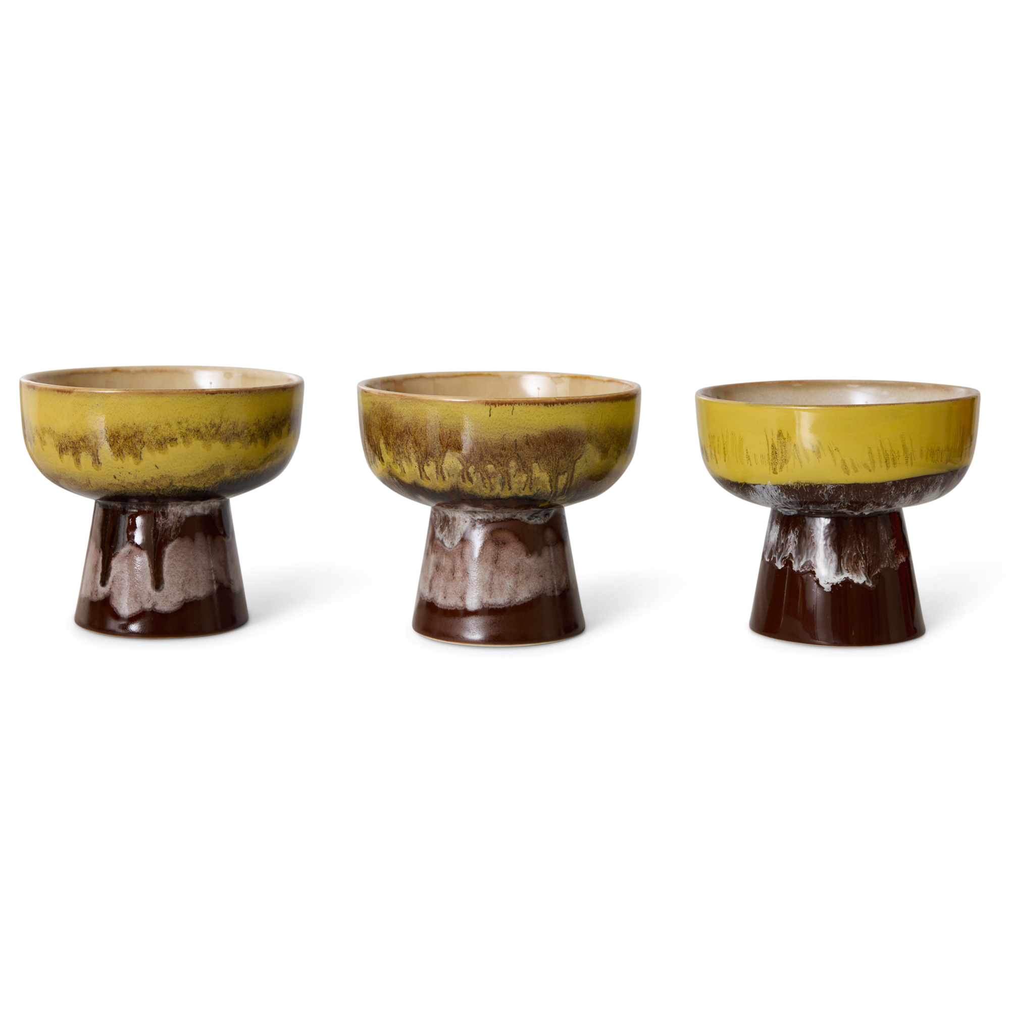 Servies 70s ceramics tapas schaal op voet L creek