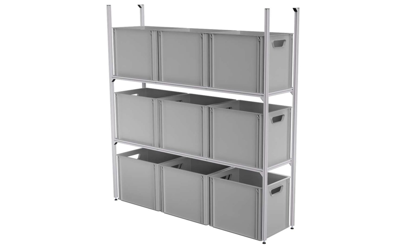 SYS-Rack Aluminium Regal-System 123-L-RR-1 Längs für Heckgarage 125 x 31 x 130 cm