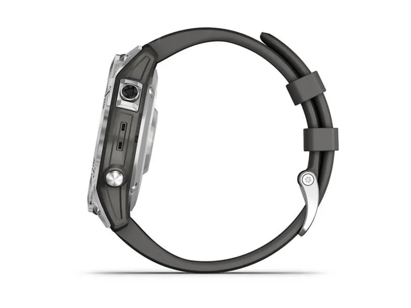 Garmin fenix 7 - 47 mm - sølv - sportsur med bånd - silikone - grafit - håndledsstørrelse: 125-208 mm - display 1.3