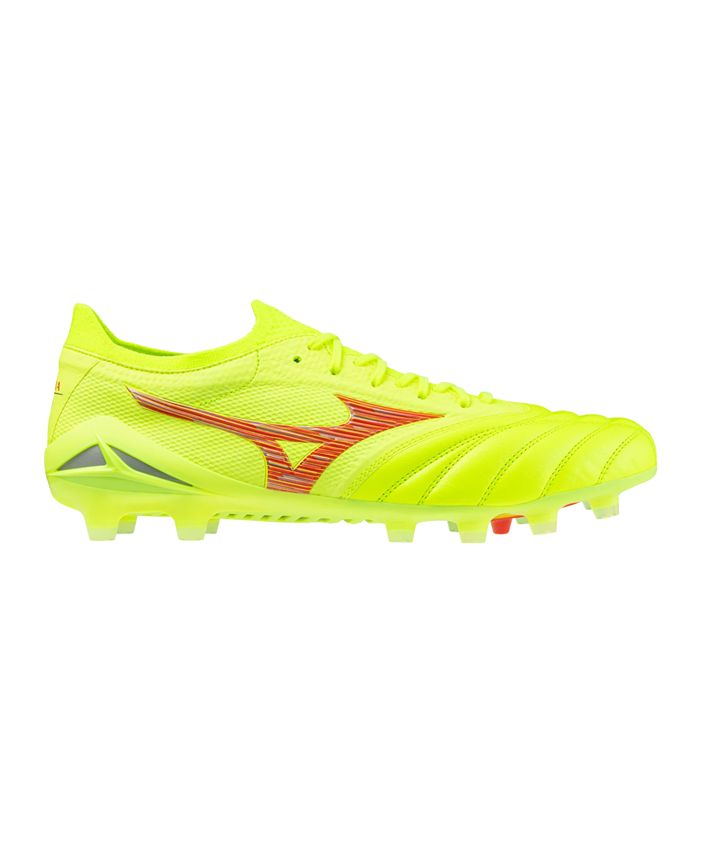 Mizuno Morelia Neo IV Alpha Made in Japan FG Dyna Gelb Rot Gelb F45