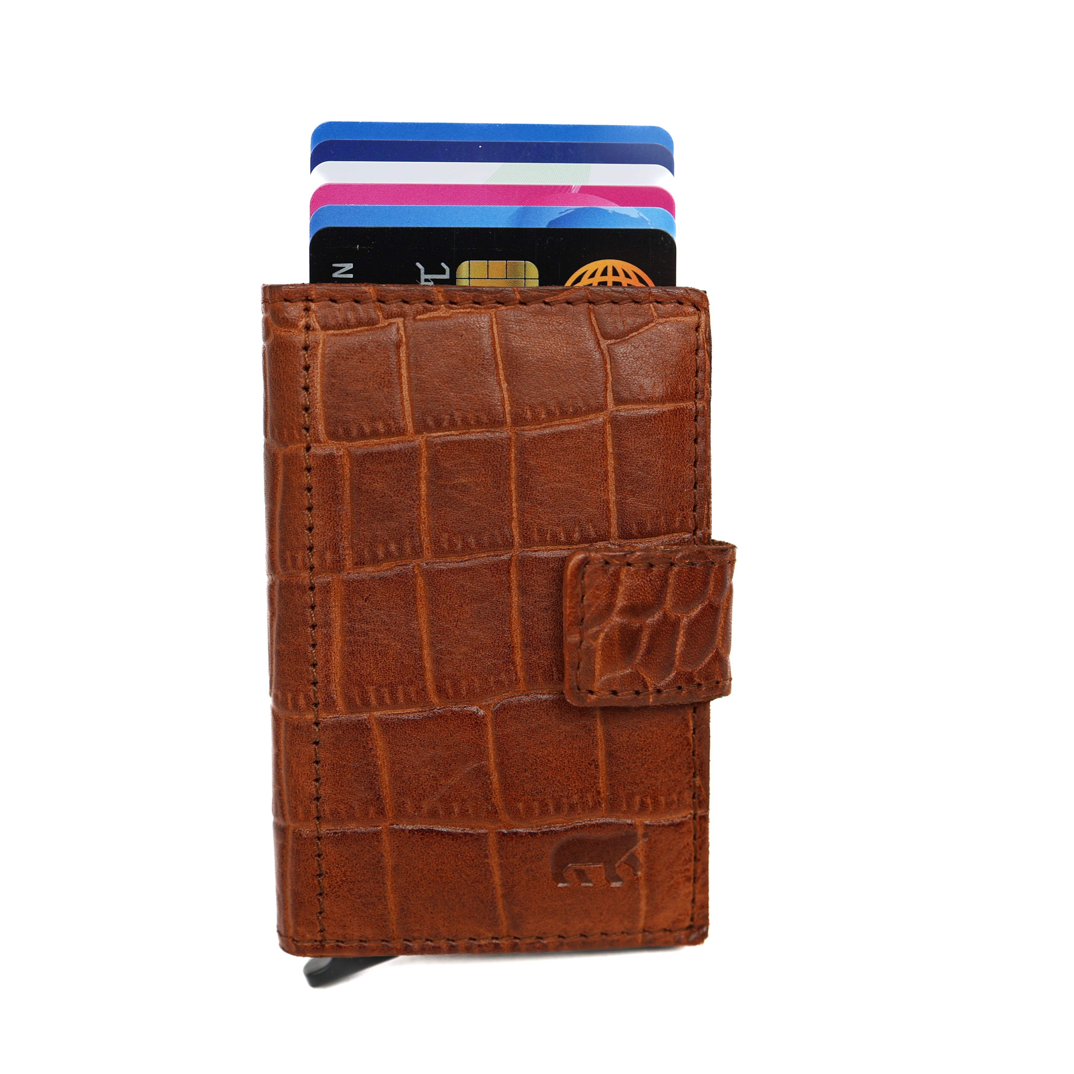 RFID Pasjeshouder 'Pip' cognac croco Croco cognac