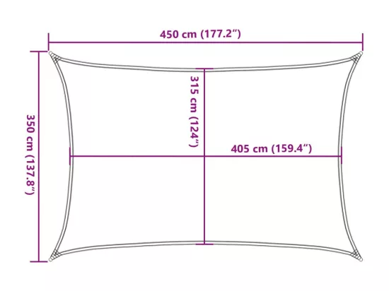 Voile d'ombrage 160 g/m² rectangulaire gris clair 3,5x4,5m PEHD