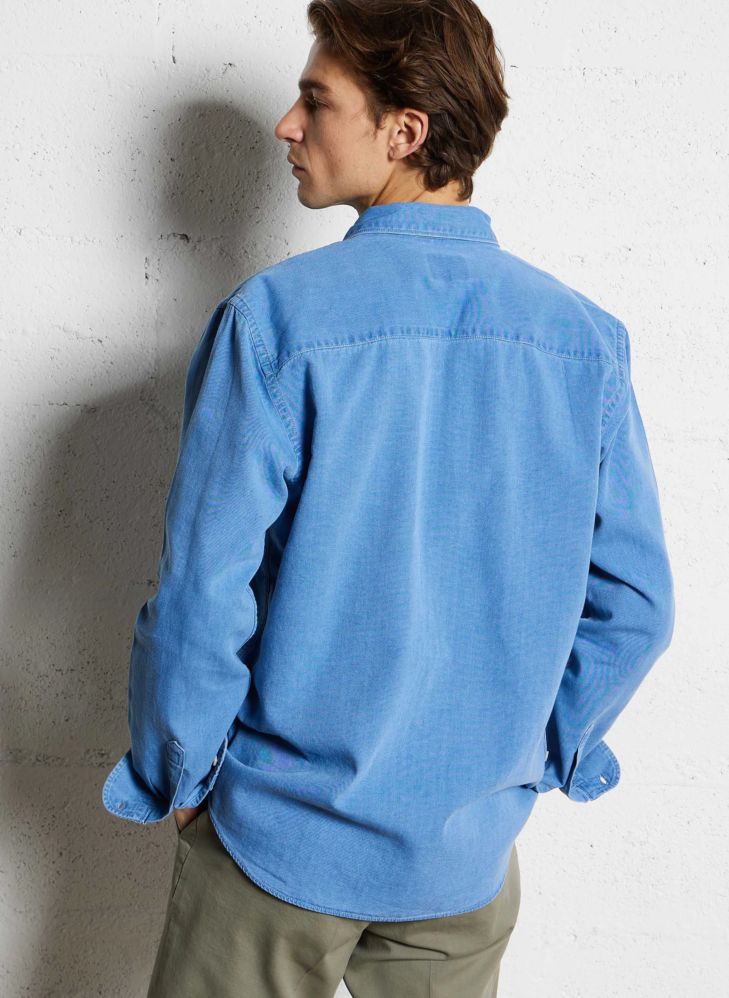 MAISON - Chemise col chemise en coton | Bleu